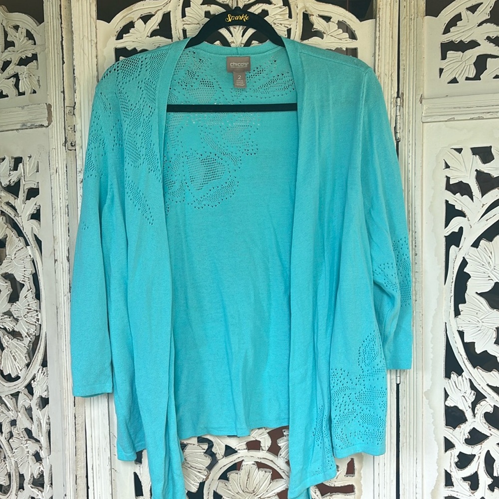Chico’s blue cardigan size 2